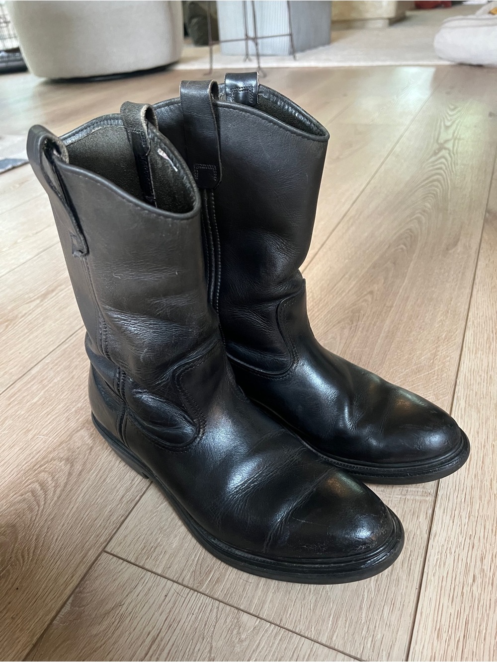 Rare Vintage Red Wing Men's Black Leather Peco Boots